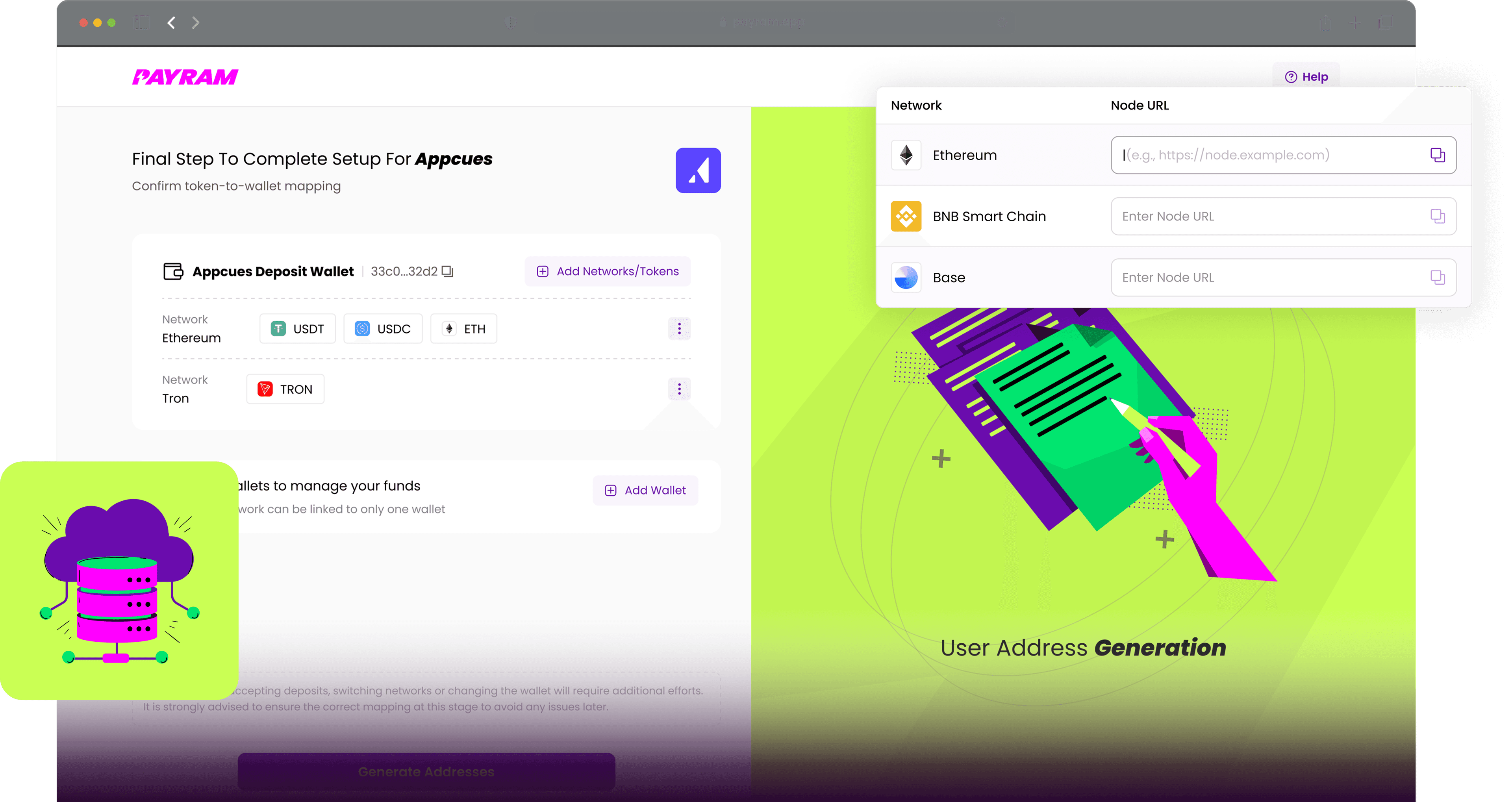 PayRam dashboard showing self-hosted payment processing with full server control