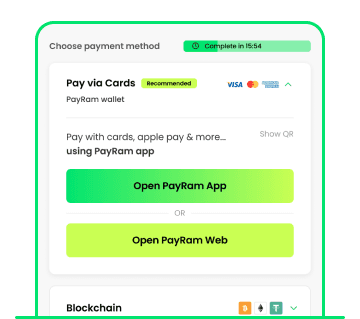 Card-to-crypto onramp on mobile — PayRam