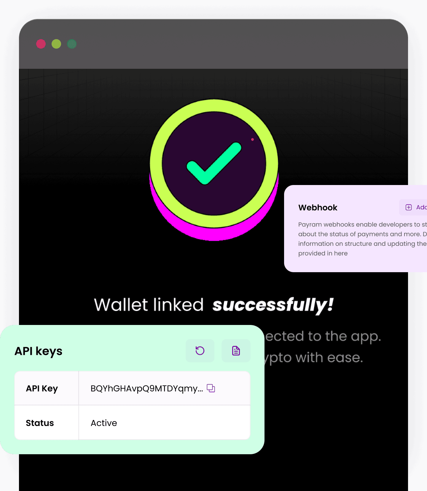 PayRam mobile view — seamless API integration