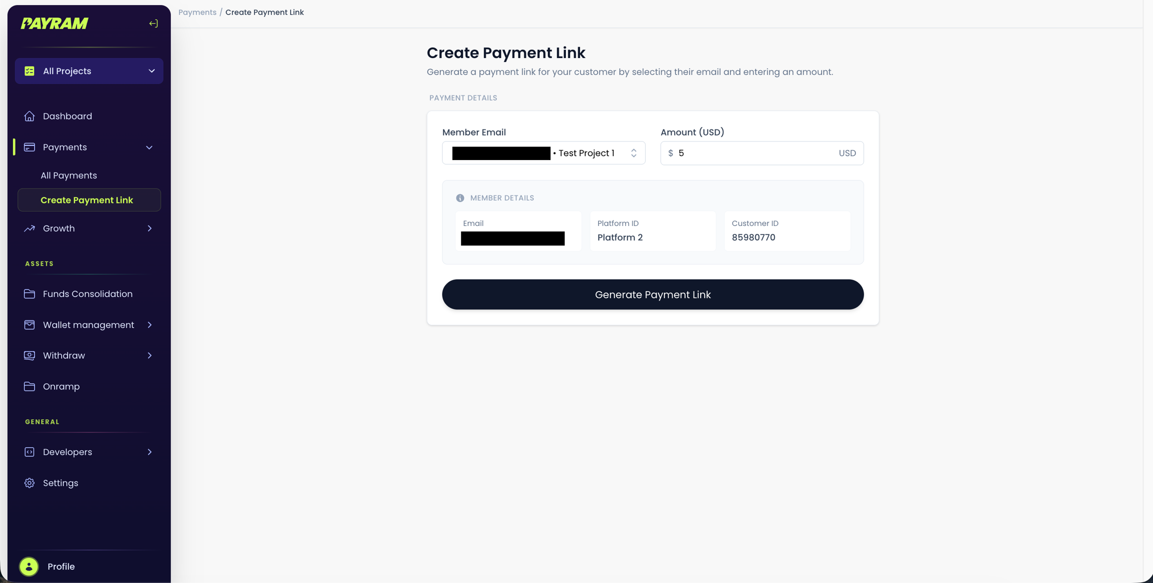 Create Payment Link