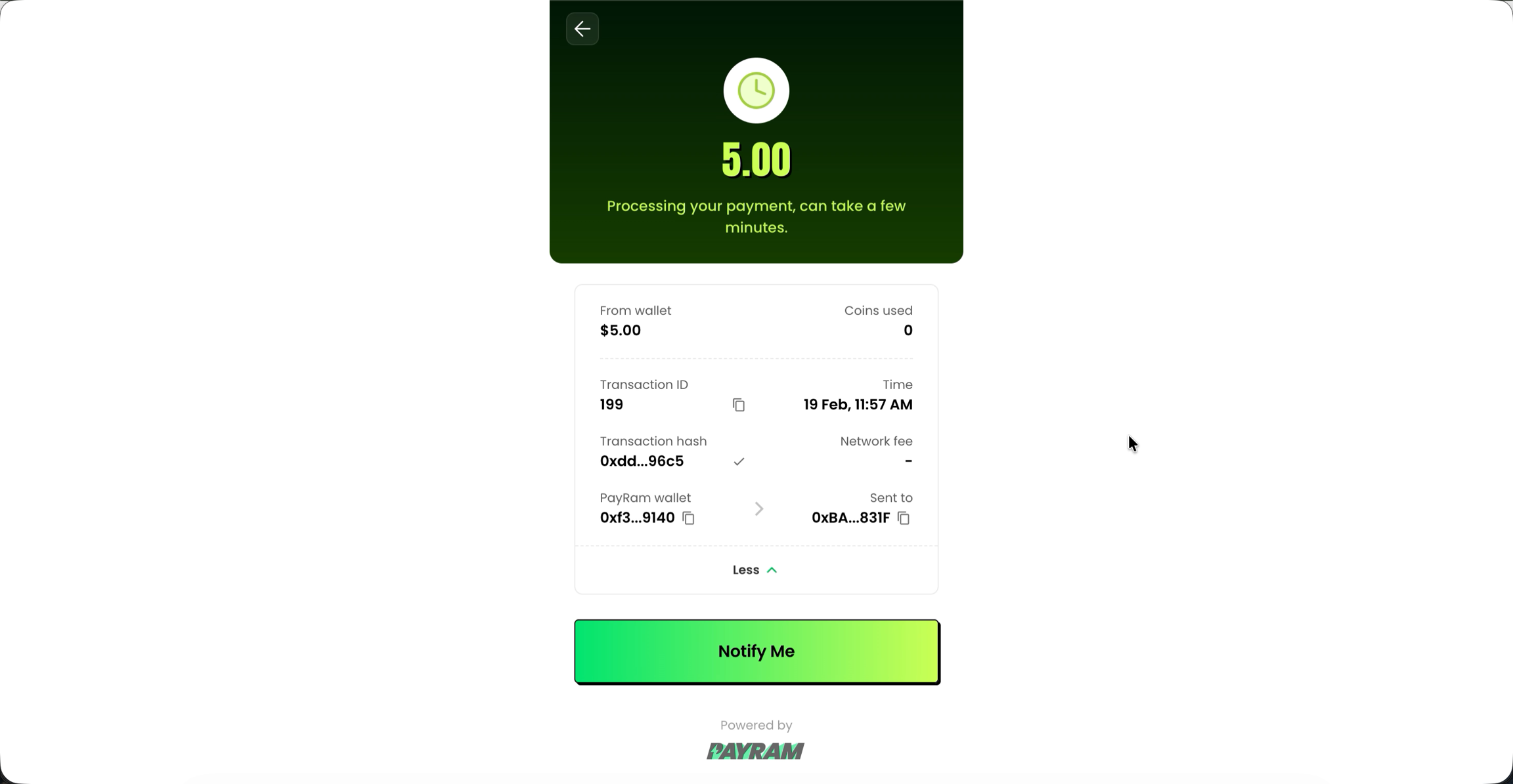 Transaction Confirmation